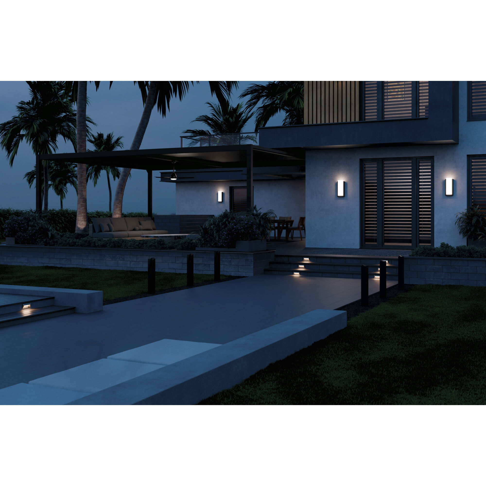 Independence 12 AC/DC 5 watt Textured Black Aimed Bollard in 3000K